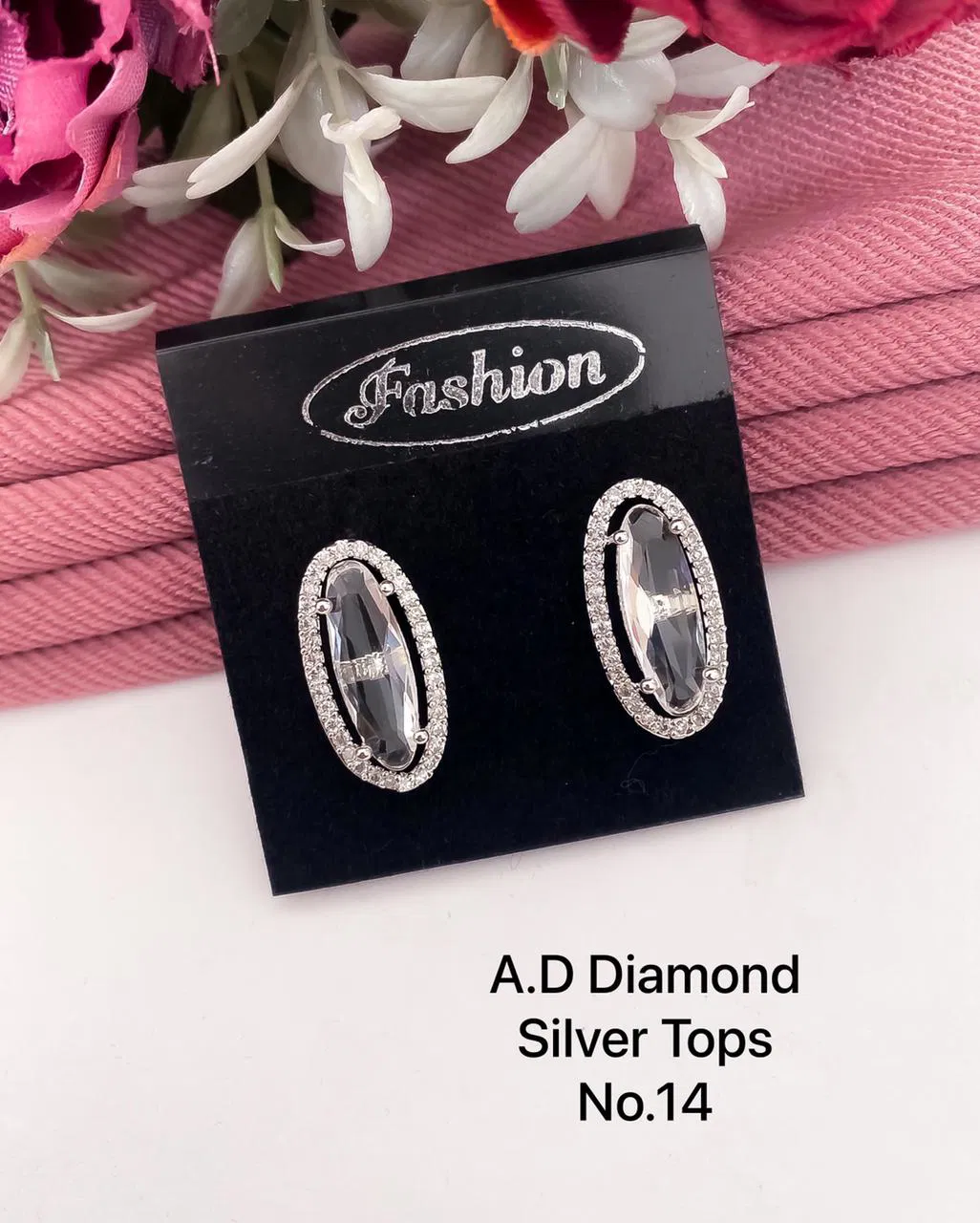 Designer Single AD Diamond Silver Tops 2 Wholesale Shop In Surat
